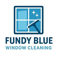 Fundy Blue Window Cleaning logo: a blue window with a squeegee
